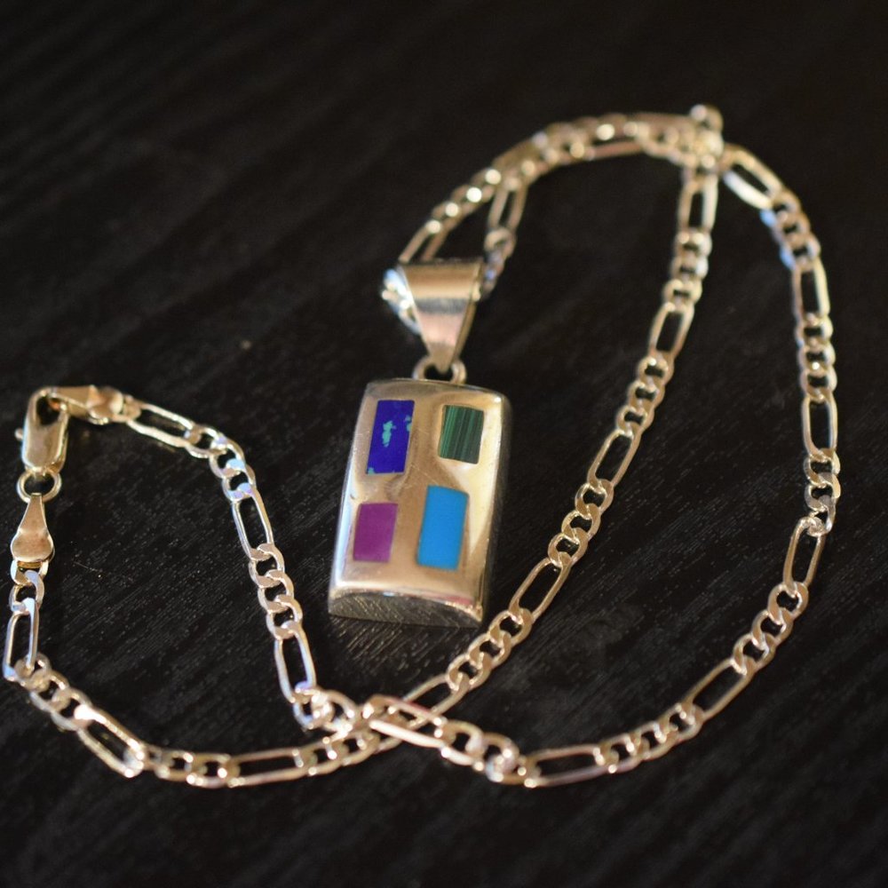 Retired Silpada 925 Turquoise, Sugilite, Malachite, Azurite Necklace